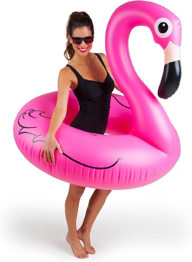 ZIPRON Flamingo Inflatable Pool Floats, Pool Tubes Swim Ring Pink Pool Float, 42'' Large Pool Float, Pool Inner Tube Beach Floats for Adults, Blow Up Floaties Water Floaties Pool Raft Lounger Lake - Image 1